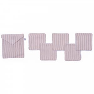 Lot lingettes lavables et pochette rayées galet Bb&co