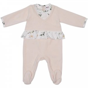 Pyjama velours blush à volant - 1 mois Bb&co