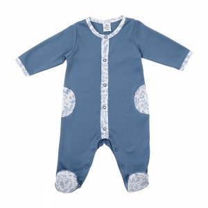 Pyjama hiver en maille bouclette pierre bleue - forêt enchantée - 6 mois Bb&co