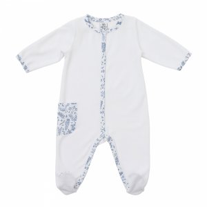 Pyjama hiver en maille bouclette velours blanc - forêt enchantée - 6 mois Bb&co