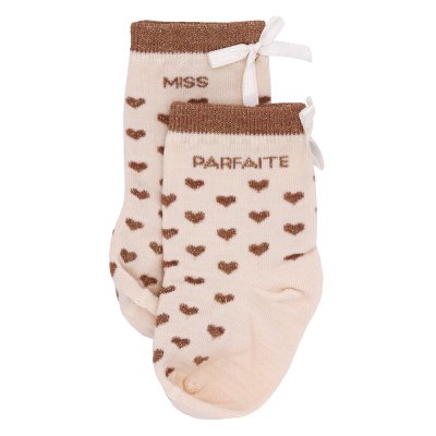 Chaussettes bébé coeurs miss parfaite 6 à 18 mois