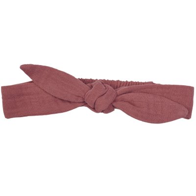 Bandeau élastiqué à nouer - gaze marsala