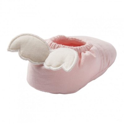Chaussons ailes d'ange 0-6 mois blush et écru