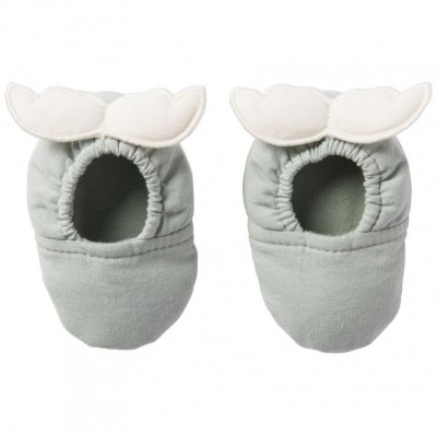 Chaussons ailes d'ange 0-6 mois vert de gris
