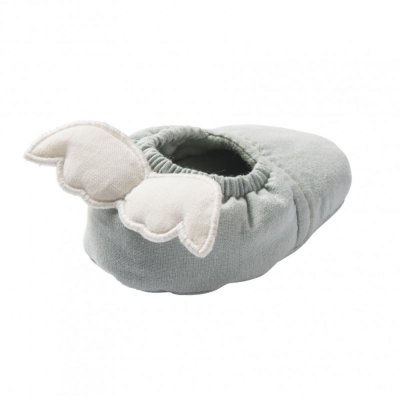 Chaussons ailes d'ange 0-6 mois vert de gris