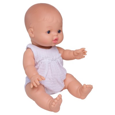 Barboteuse froufrou blanc pour poupée 34 à 37 cm