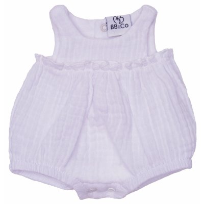 Barboteuse froufrou blanc pour poupée 34 à 37 cm