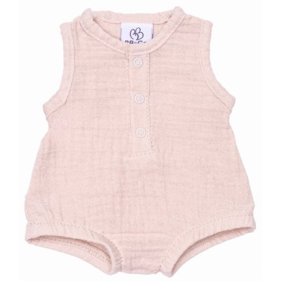 Barboteuse boutonnée en gaze pour poupée