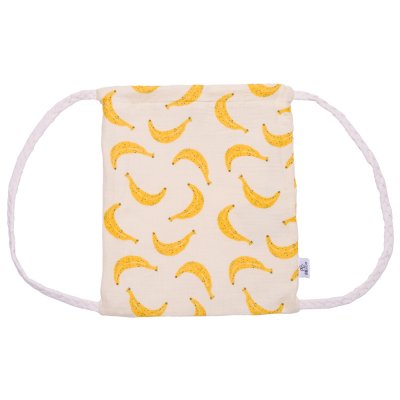 Sac à dos en double gaze bretelles tressées bananes