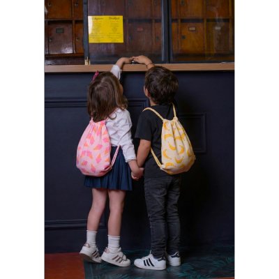 Sac à dos en double gaze bretelles tressées cornets de glace