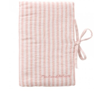 Protège carnet de santé soft stripes vieux rose