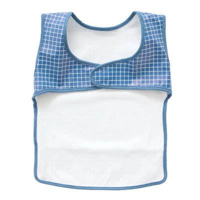 Bavoir imperméable carreaux bleus 6-24 mois