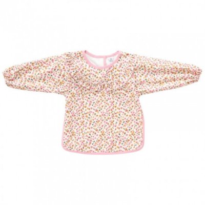 Bavoir tablier col claudine imperméable - froufrou léopard 6/24 mois