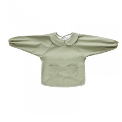 Bavoir-tablier col claudine uni vert 3-5 ans
