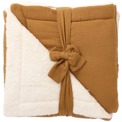 Couverture polaire doublée havane