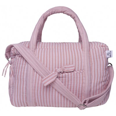 Sac à langer en gaze de coton rayé vieux rose