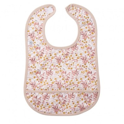 Bavoir coton liberty marsala et ocre