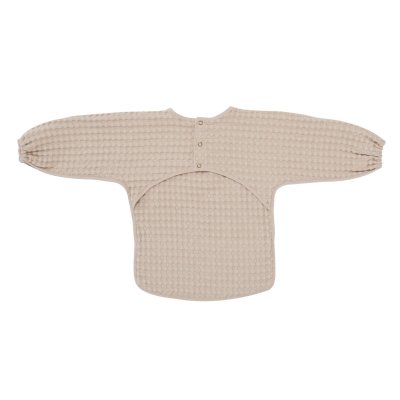 Bavoir manches longues en coton gaufré 6/24mois - latte