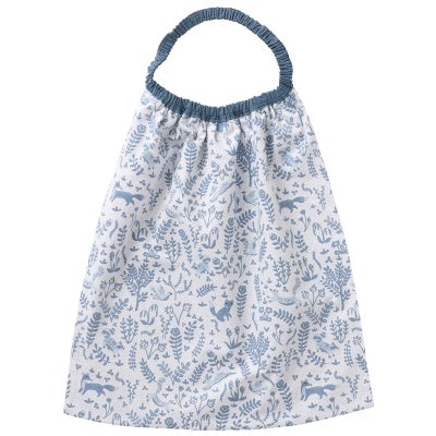 Serviette enfant popeline imprimée forêt/bleu