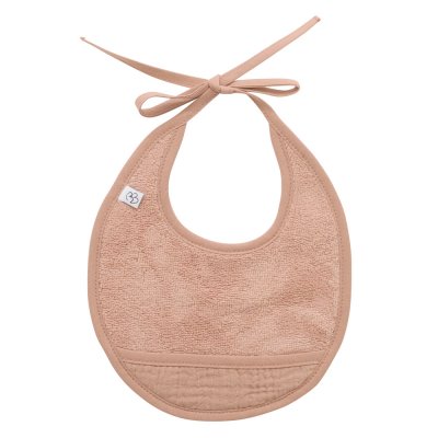 Bavoir naissance éponge bi-matière mocha