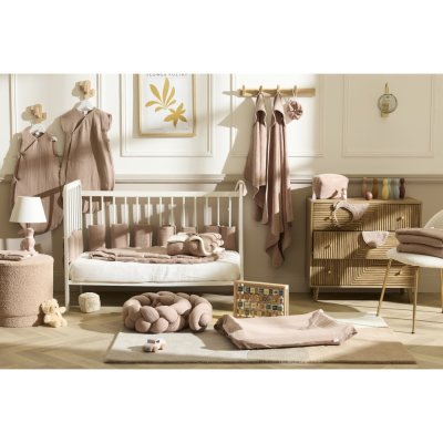 Bavoir naissance éponge bi-matière mocha