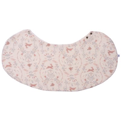 Bavoir 2 en 1 bi-matière (poncho/ épaule) jardin enchanté/ ivoire