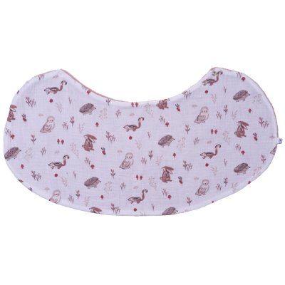 Bavoir 2 en 1 bi-matière (poncho/ épaule) clairière/ mocha