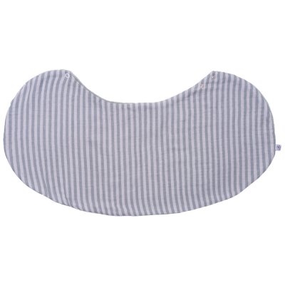 Bavoir 2 en 1 bi-matière (poncho/ épaule) rayé vert de gris