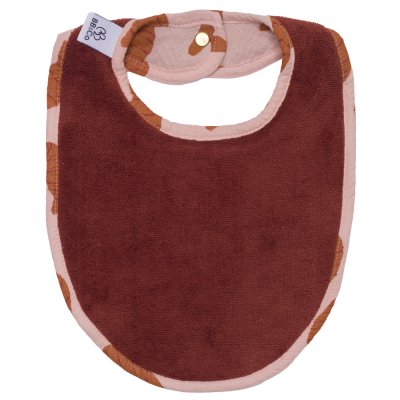 Grand bavoir bébé réversible toffee/ croissants