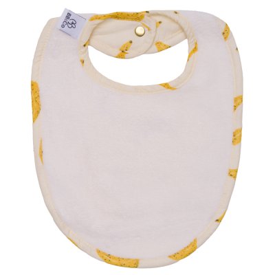 Grand bavoir bébé réversible toffee/ bananes