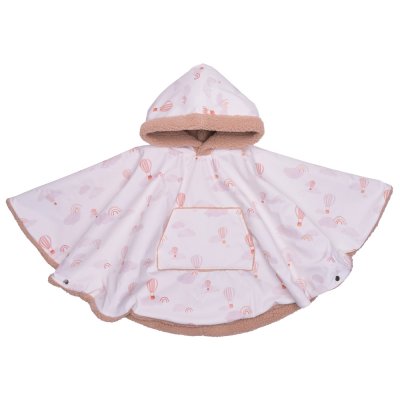 Poncho imperméable avec sherpa mongolfières 12/36mois blanc