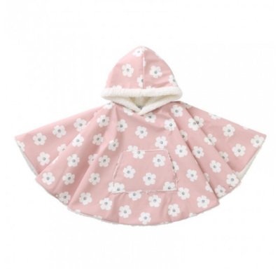 Poncho imperméable avec sherpa 12/24mois fleur