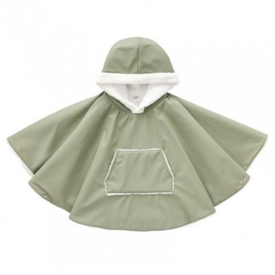 Poncho imperméable avec sherpa 12/24mois vert sauge