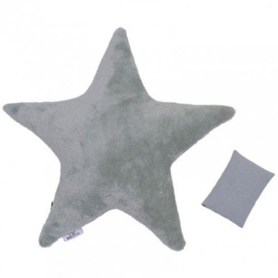 Bouillotte étoile en bambou/gaze de coton vert de gris