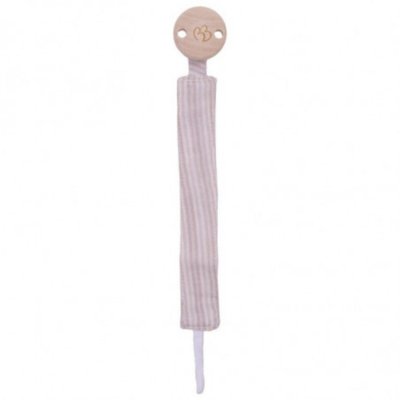 Attache-sucette gaze de coton rayé violet