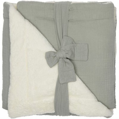 Couverture polaire doublée vert de gris