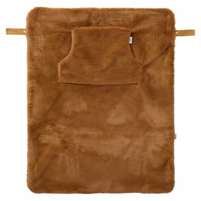Couverture nomade fausse fourrure angora - havane