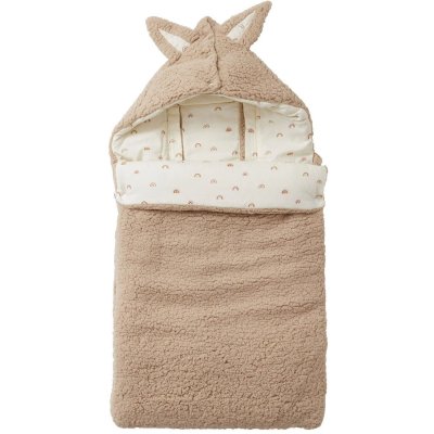 Nid d'ange coton doublé sherpa - arc-en-ciel