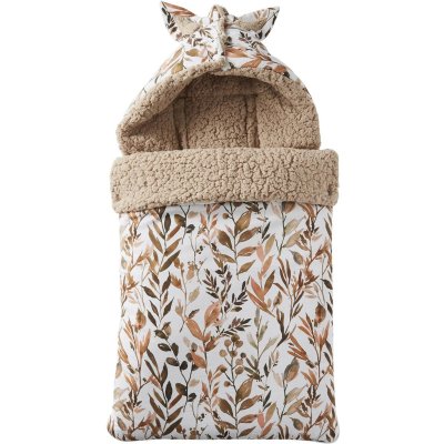 Nid d'ange coton doublé sherpa - feuillages