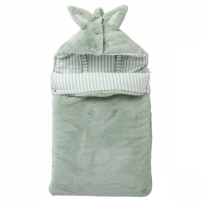 Nid d'ange fausse fourrure angora 0-6 mois rayé - vert de gris