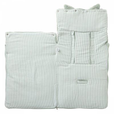 Nid d'ange fausse fourrure angora 0-6 mois rayé - vert de gris