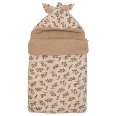 Nid d’ange imprimé fleurs doublé sherpa