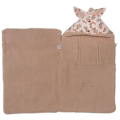 Nid d’ange imprimé fleurs doublé sherpa