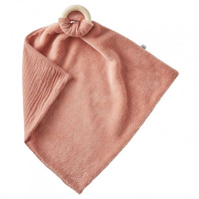 Doudou anneau de dentition marsala