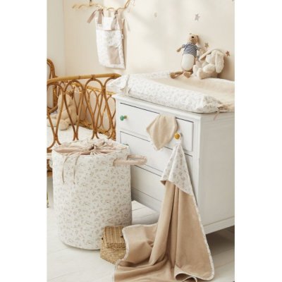 Doudou plat lapin petit cœur beige et coton