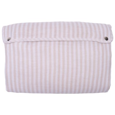 Tapis à langer pliable avec poches gaze de coton rayé galet