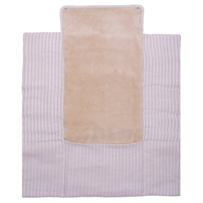 Tapis à langer pliable avec poches gaze de coton rayé galet