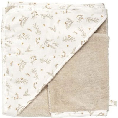 Cape de bain bébé avec gant de toilette daydream - biscuit