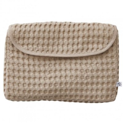 Pochette imperméable coton gaufrée latte