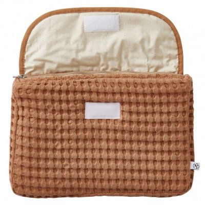 Pochette imperméable coton gaufrée cassonade